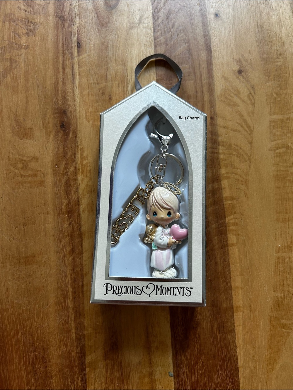 Precious Moments Pink Heart Blessed Figurine Bag Charm - NIB